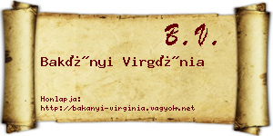 Bakányi Virgínia névjegykártya