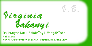 virginia bakanyi business card